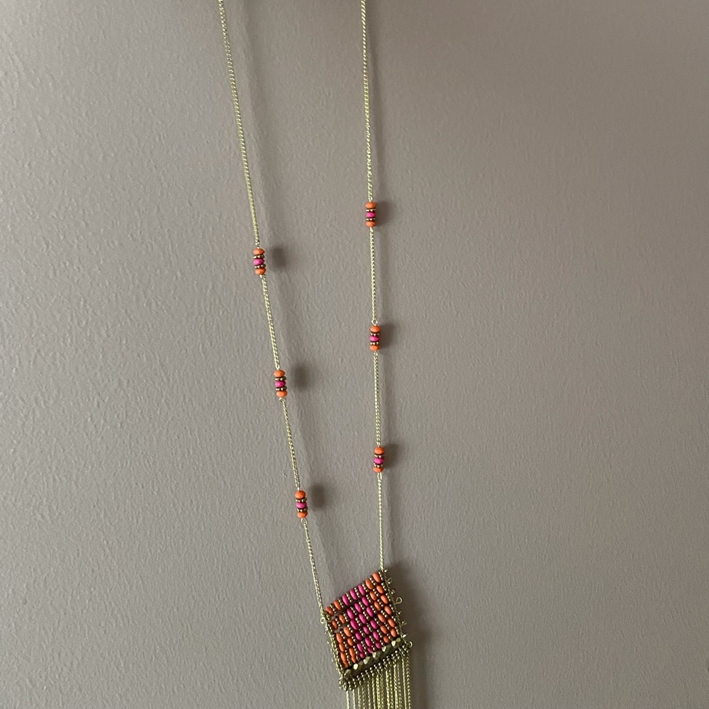 Beaded necklace and earring set